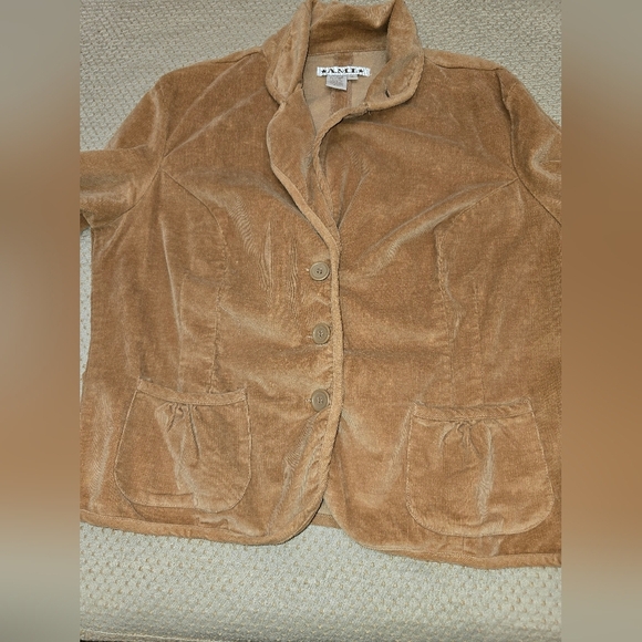 AMI Corduroy Jacket Women Xl Brown  Pockets Long Sleeve - Picture 8 of 9
